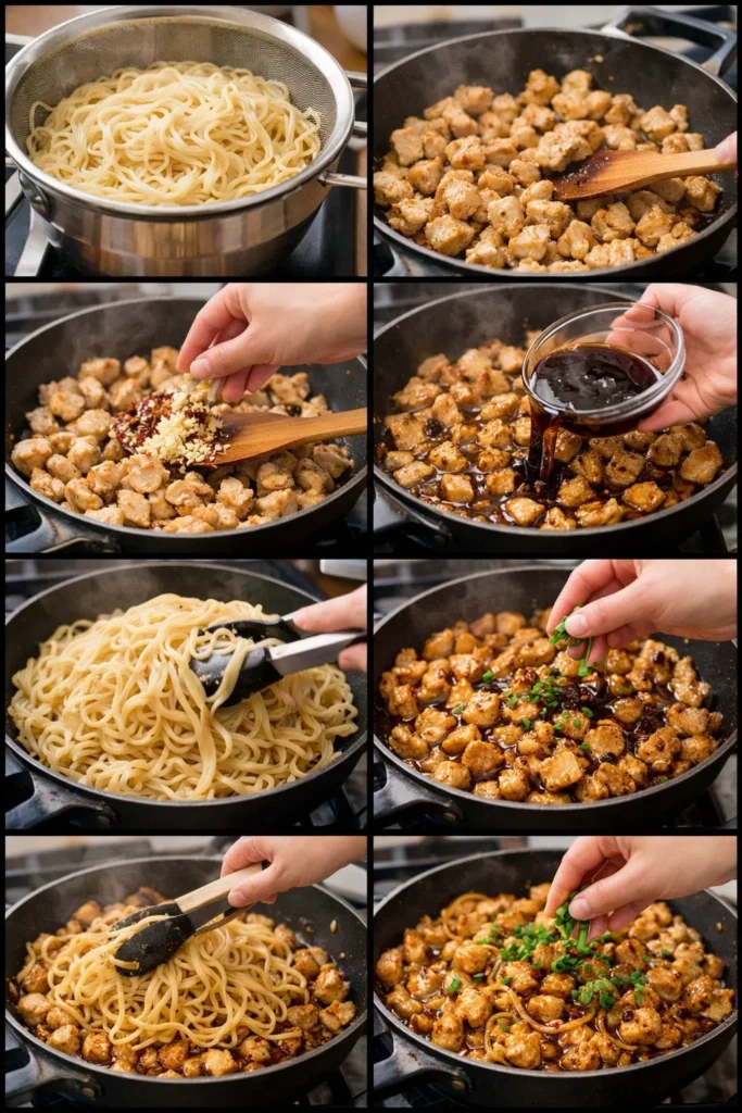 Sticky Garlic Chicken Noodles