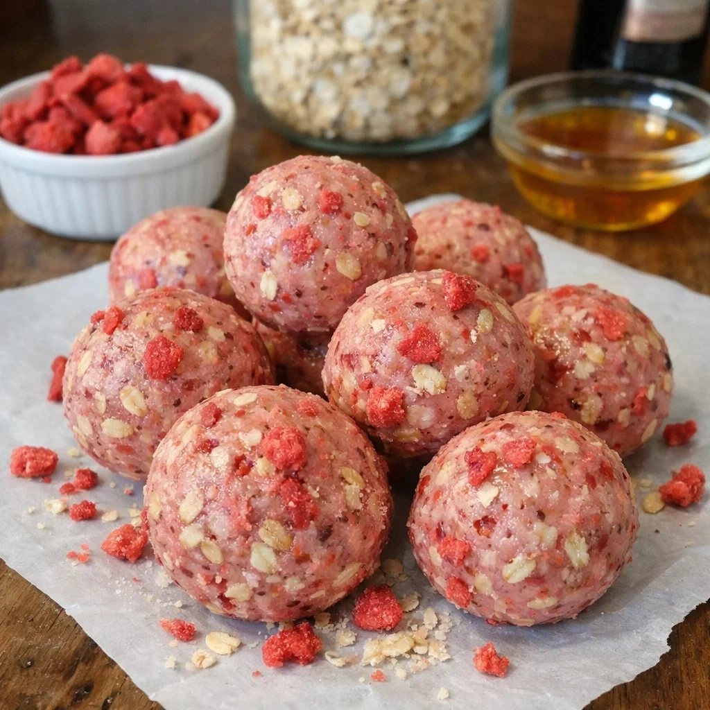 Strawberry Cheesecake Protein Balls