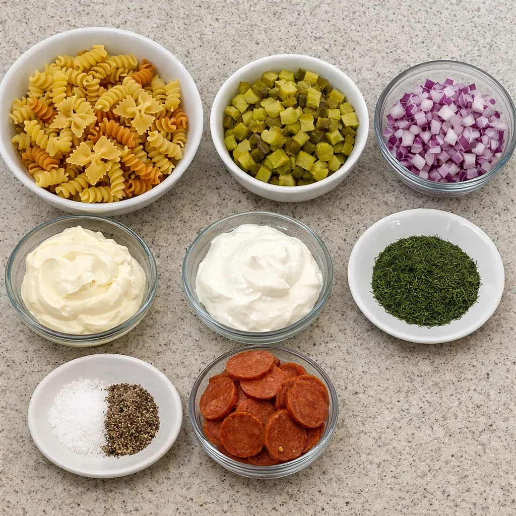 Dill Pickle Pasta Salad