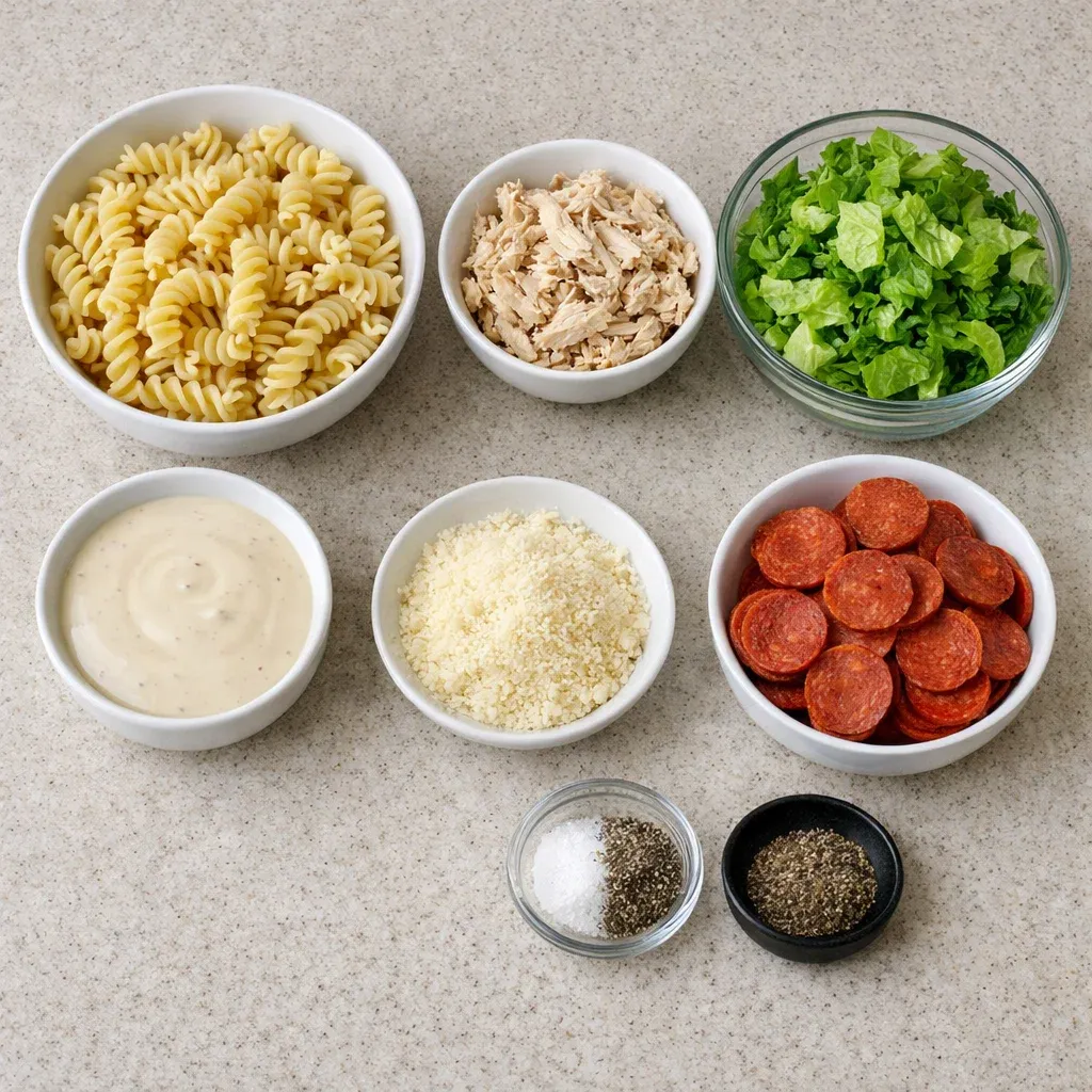 Easy Chicken Caesar Pasta Salad