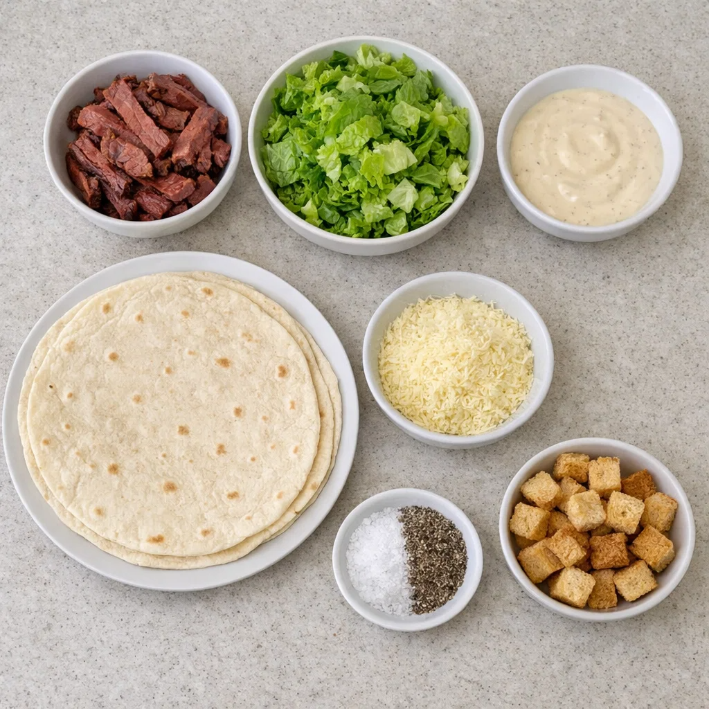 Easy Smoked Beef Caesar Salad Wrap