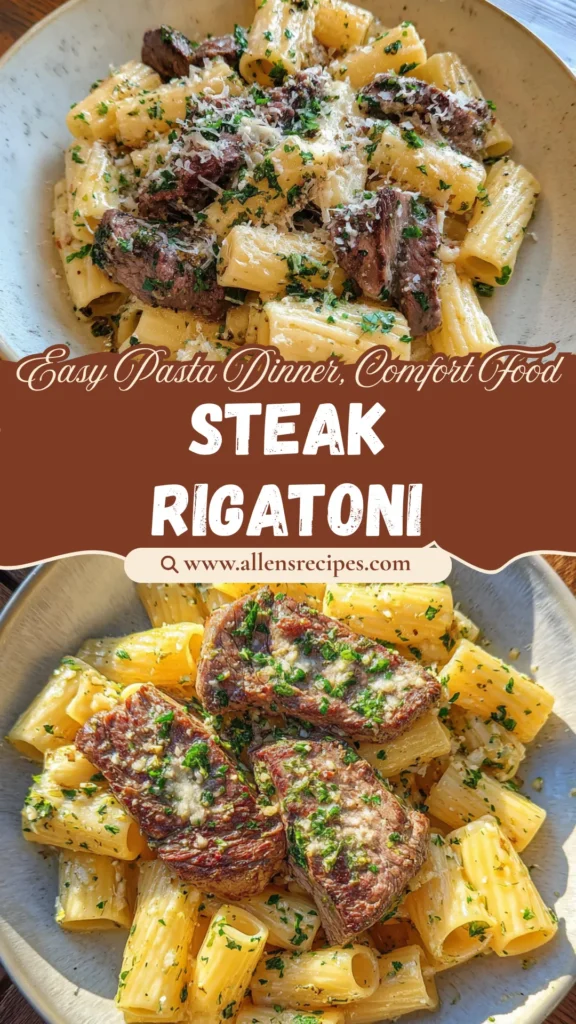 Garlic Butter Steak Rigatoni