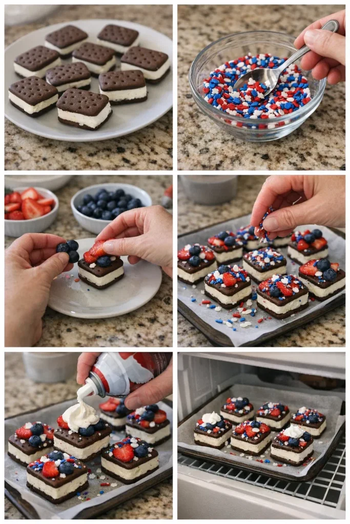 Patriotic Mini Ice Cream Sandwiches