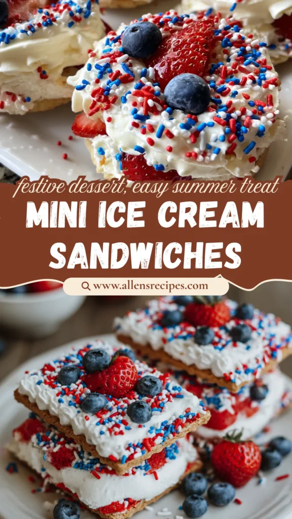 Patriotic Mini Ice Cream Sandwiches