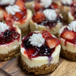Red, White & Blue Mini Cheesecakes