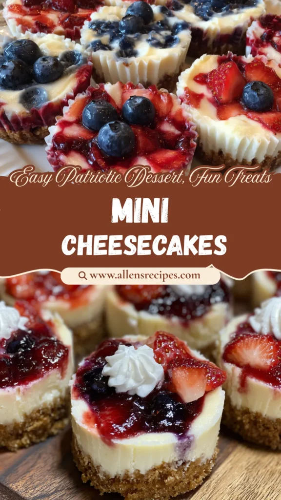 Red, White & Blue Mini Cheesecakes