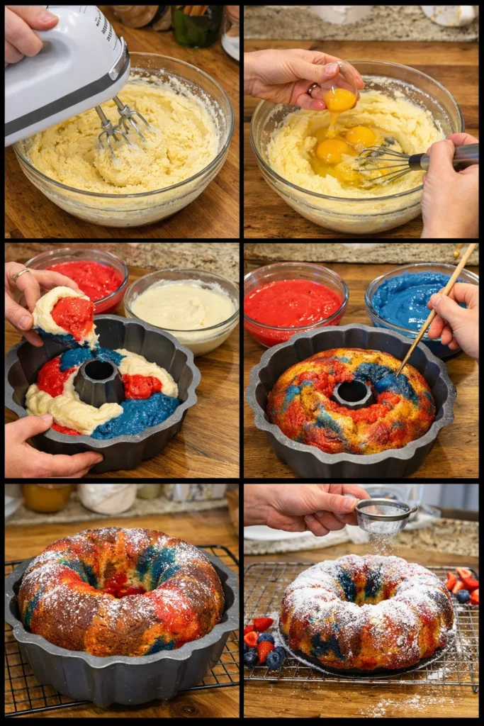 Red, White and Blue Bundt Cake