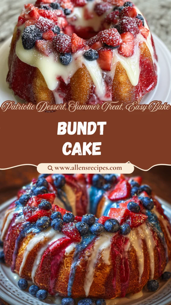 Red, White and Blue Bundt Cake