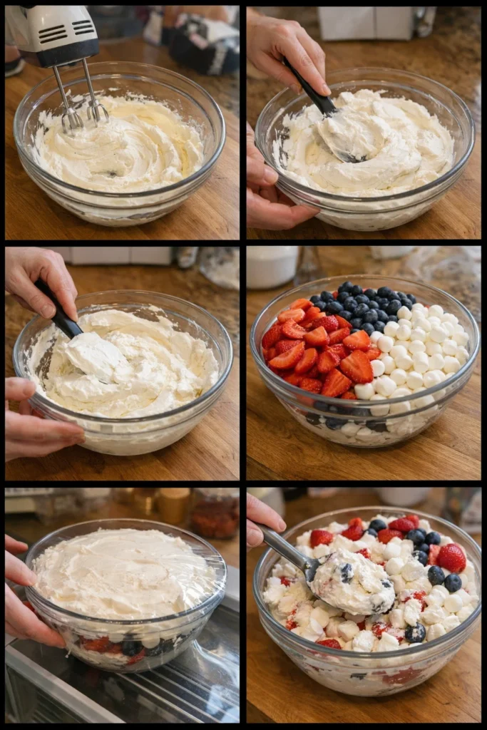 Red White and Blue Cheesecake Salad