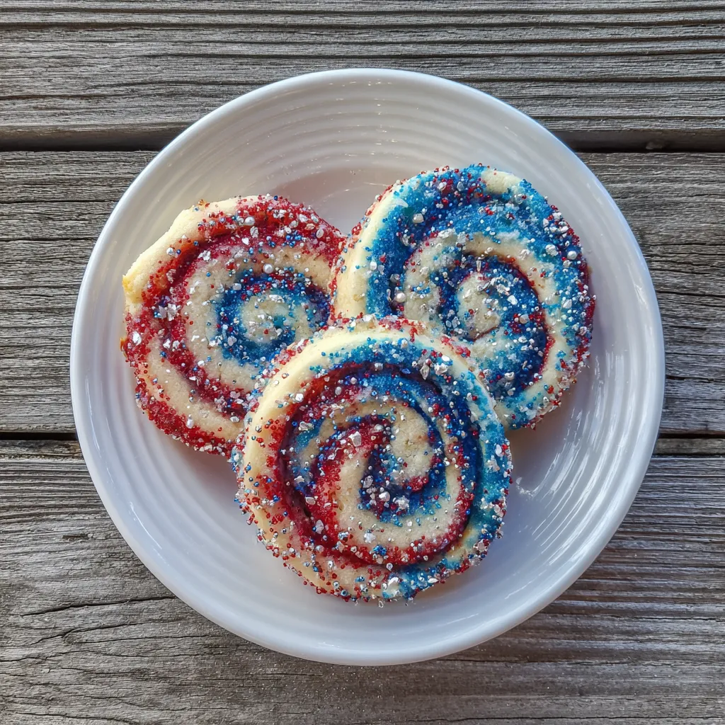 Red, White and Blue Pinwheel Icebox Cookies