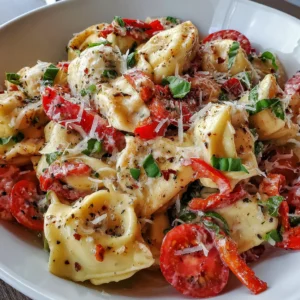 Roasted Red Pepper and Parmesan Tortellini Salad