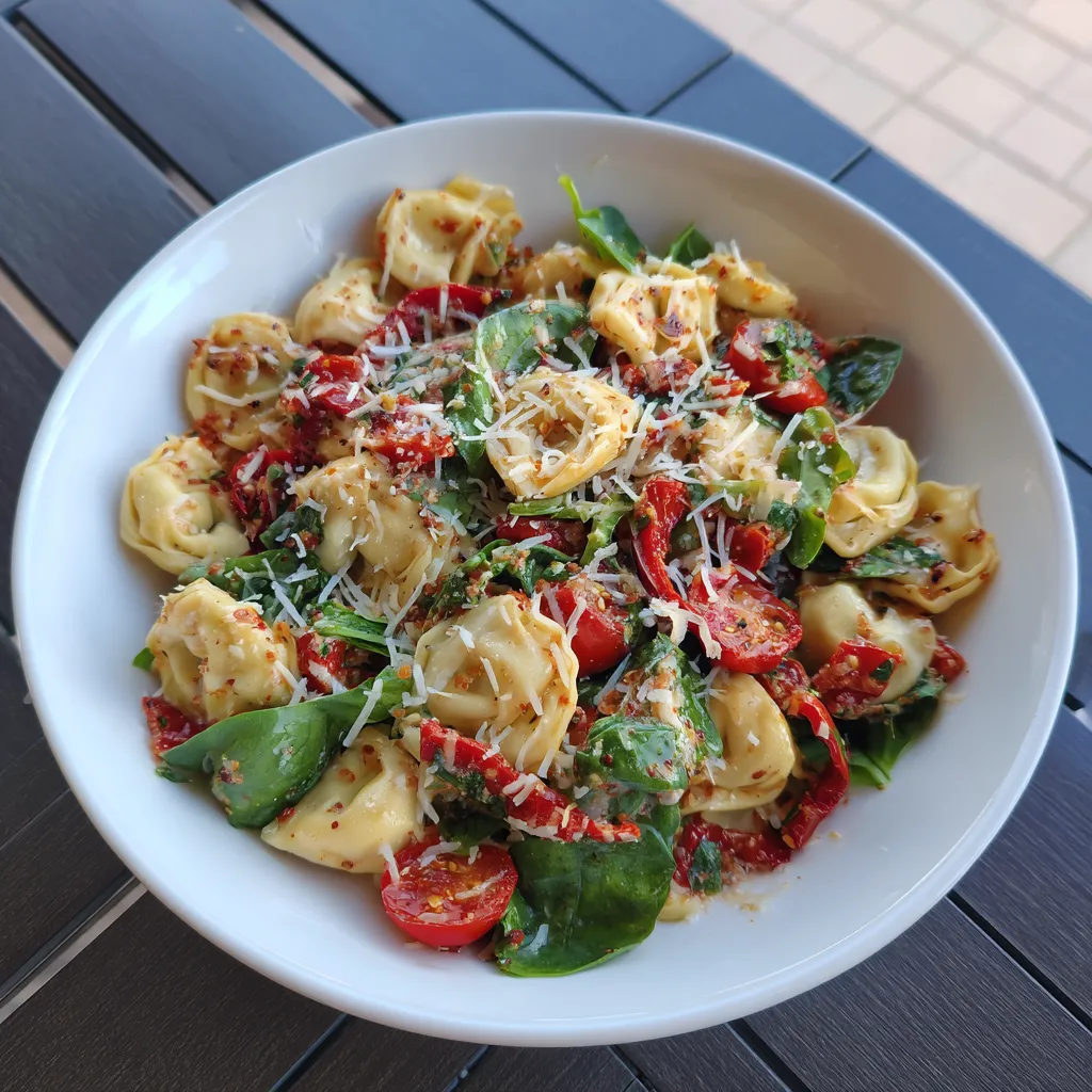 Roasted Red Pepper and Parmesan Tortellini Salad