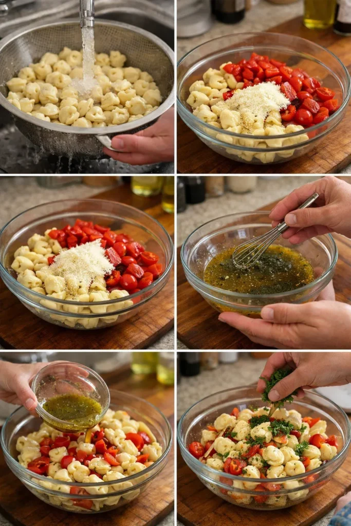 Roasted Red Pepper and Parmesan Tortellini Salad