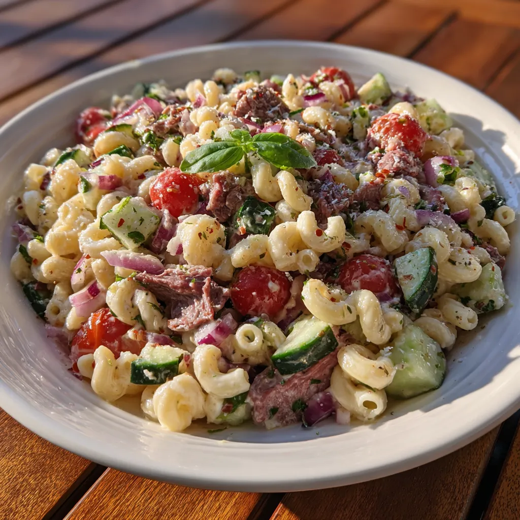 Smoked Beef Parmesan Pasta Salad