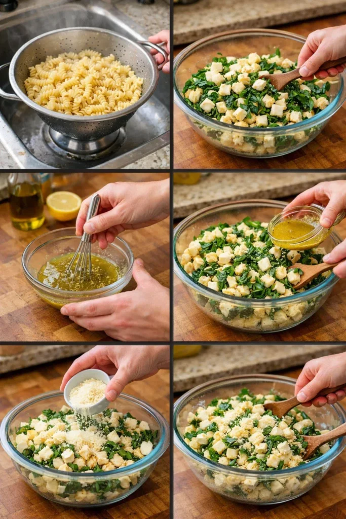 Spinach Smoked Mozzarella Pasta Salad