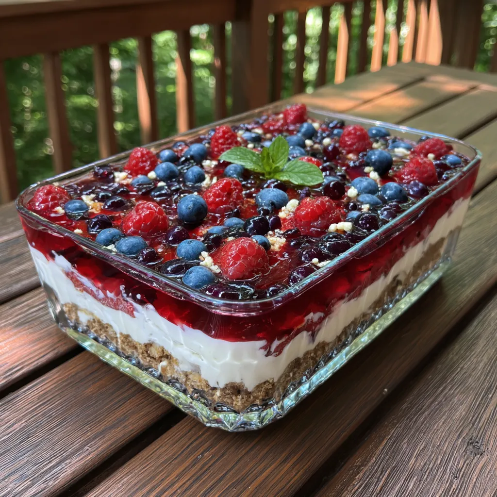 Summer Berry Jello Lasagna