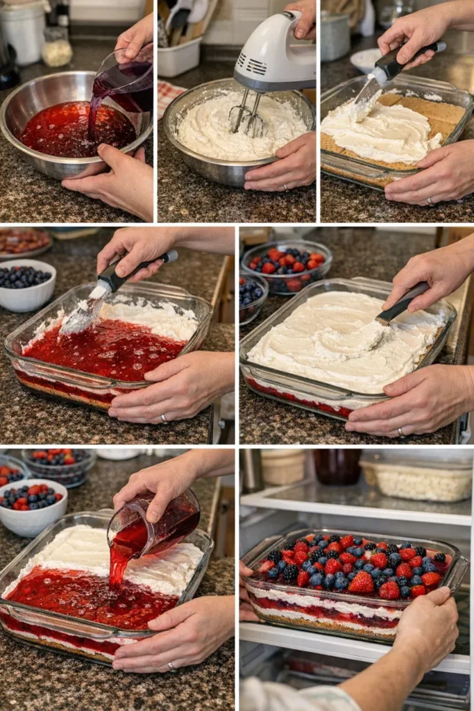 Summer Berry Jello Lasagna