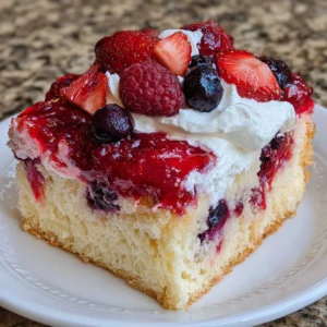 Summer Berry Poke Cake